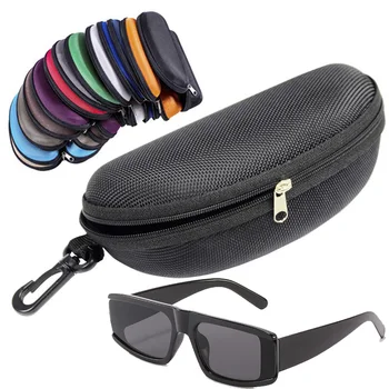 Портативные чехлы для очков Чехол Солнцезащитные очки Жесткий чехол для женщин Мужская коробка для очков с ремешком на молнии Защитные чехлы для очков