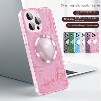 Роскошная Монтажная плата, Чехол для телефона для iPhone 11 12 13 14 Pro Max, Магнитная Беспроводная зарядка, Защита от отпечатков пальцев
