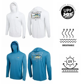 Рубашка для пелагической рыбалки UPF 50 +, одежда для рыбалки с капюшоном, Мужская маска для лица, толстовка, Солнцезащитная маска, Джерси, Дышащая Camisa De Pesca