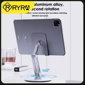 Складная подставка Из алюминиевого сплава RYRA, Поворотный настольный кронштейн, Силиконовая противоскользящая защита для ноутбука, мобильного телефона, планшета