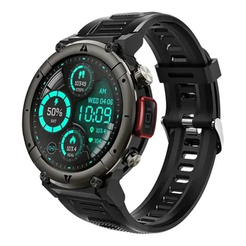 Смарт-часы Мужские S100 Фонарик Bluetooth Вызов Музыки 1,45-дюймовый Экран Фитнес-Трекер Мониторинг здоровья Спорт на открытом воздухе Smartwatch