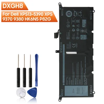 Сменный Аккумулятор для ноутбука DXGH8 Для Dell XPS13-5390 XPS 9370 9380 HK6N5 P82G Перезаряжаемый Аккумулятор 52Wh