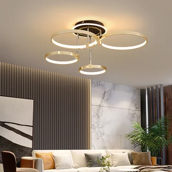 Современная светодиодная люстра NEO Gleam с золотым/хромированным покрытием Glow для гостиной, столовой, спальни, кабинета, подвесных люстр, светильников