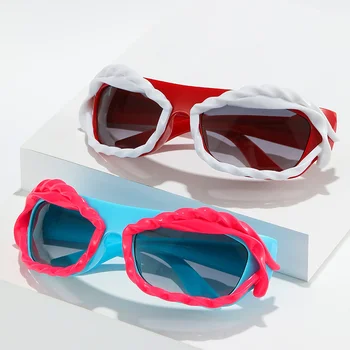 Солнцезащитные очки в стиле Хиппи, Дизайнер футуристических технологий Y2k, солнцезащитный козырек в стиле стимпанк, Стереоскопический, готический Стиль, Винтажные Очки для велоспорта
