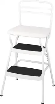 Стильное ретро-кресло + табурет с откидывающимся сиденьем (белый, одна упаковка) Быстрая доставка
