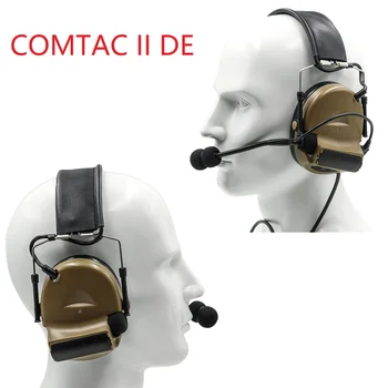 Тактическая охотничья гарнитура COMTAC II для защиты слуха на открытом воздухе, шумоподавление, электронная стрелковая тактическая гарнитура DE