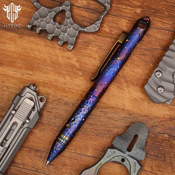 Тактическая ручка из Титанового сплава с ручной резьбой Звездное Небо Ограниченная серия Вольфрамовая ручка Декомпрессионная Металлическая Фирменная Нейтральная ручка EDC
