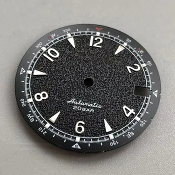 Циферблат S-NH35 с логотипом s для аксессуаров для механических часов Премиум-класса черного цвета 28,5 мм с датой