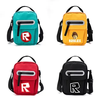 Четырехцветная маленькая квадратная сумка ROBLOX, женская повседневная холщовая сумка через плечо, трендовая маленькая квадратная сумка-мессенджер на молнии, сумка на молнии