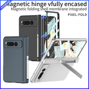 Чехол для Google Pixel Fold на магнитной петле со встроенной защитой экрана и держателем для Pixel Fold 5G
