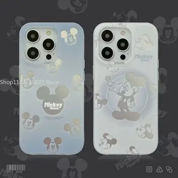 Чехол для телефона Disney Mickey Minnie для iPhone 14 13 12 iPhone 11 Pro Max All Inclusive Защита от падения Серебристый Защитный чехол