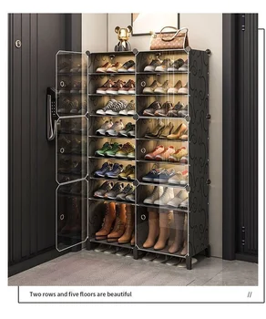 Шкаф для обуви Стеллаж для хранения Обуви Органайзер Полка Для обуви Мебель для прихожей Шкафы Сращивание Пылезащитная Прозрачная коробка