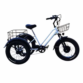 Электрический трехколесный велосипед 48V20AH Мощностью 750/500 Вт с литиевой батареей, многофункциональная тележка, износостойкая шина